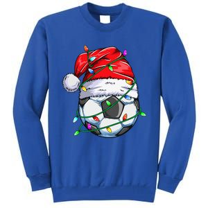 Santa Soccer Ball Sports Design Christmas Soccer Player  Tall Sweatshirt