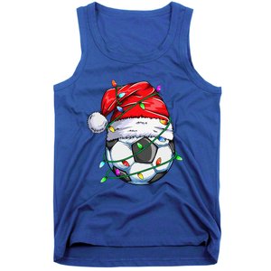 Santa Soccer Ball Sports Design Christmas Soccer Player  Tank Top