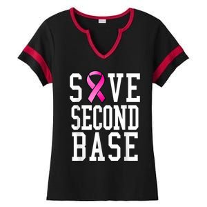 Save Second Base Shirt Breast Cancer Tshirt for Wo Ladies Halftime Notch Neck Tee