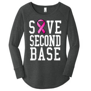 Save Second Base Shirt Breast Cancer Tshirt for Wo Women's Perfect Tri Tunic Long Sleeve Shirt