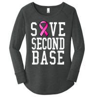 Save Second Base Shirt Breast Cancer Tshirt for Wo Women's Perfect Tri Tunic Long Sleeve Shirt