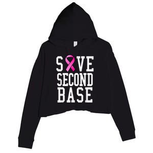 Save Second Base Shirt Breast Cancer Tshirt for Wo Crop Fleece Hoodie