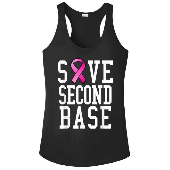 Save Second Base Shirt Breast Cancer Tshirt for Wo Ladies PosiCharge Competitor Racerback Tank