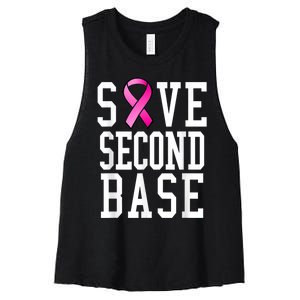 Save Second Base Shirt Breast Cancer Tshirt for Wo Women's Racerback Cropped Tank