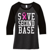 Save Second Base Shirt Breast Cancer Tshirt for Wo Women's Tri-Blend 3/4-Sleeve Raglan Shirt