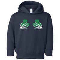 Shamrock Skeleton Boob Hand St Patricks Day Toddler Hoodie