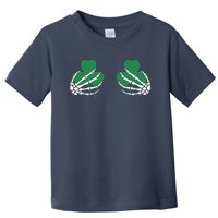 Shamrock Skeleton Boob Hand St Patricks Day Toddler T-Shirt