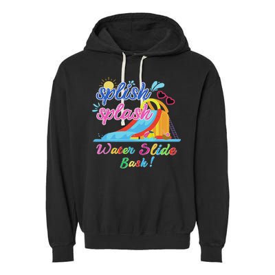 Splish Splash Bash Waterslide Summer Pool Birthday Party Garment-Dyed Fleece Hoodie
