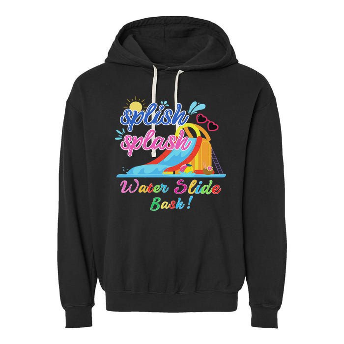 Splish Splash Bash Waterslide Summer Pool Birthday Party Garment-Dyed Fleece Hoodie