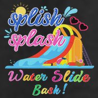 Splish Splash Bash Waterslide Summer Pool Birthday Party 7 Panel Mesh Trucker Snapback Hat