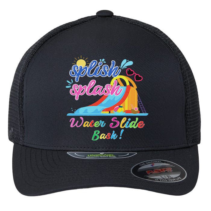 Splish Splash Bash Waterslide Summer Pool Birthday Party Flexfit Unipanel Trucker Cap