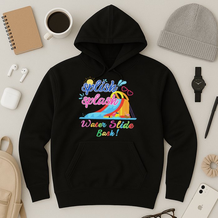 Splish Splash Bash Waterslide Summer Pool Birthday Party Hoodie