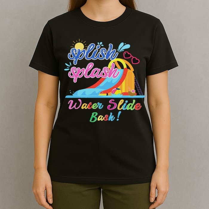 Splish Splash Bash Waterslide Summer Pool Birthday Party T-Shirt