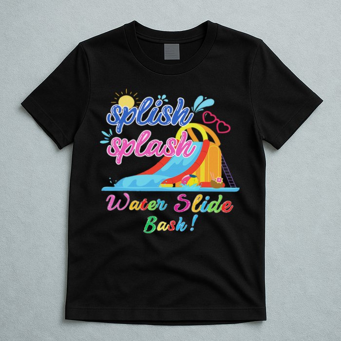 Splish Splash Bash Waterslide Summer Pool Birthday Party T-Shirt