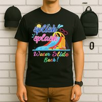 Splish Splash Bash Waterslide Summer Pool Birthday Party T-Shirt