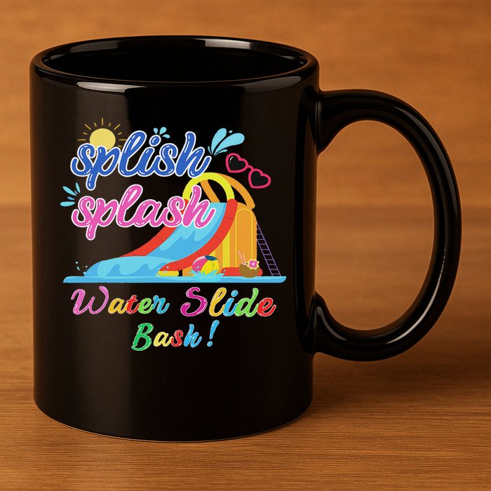 Splish Splash Bash Waterslide Summer Pool Birthday Party 11oz C Handle Ceramic Mug