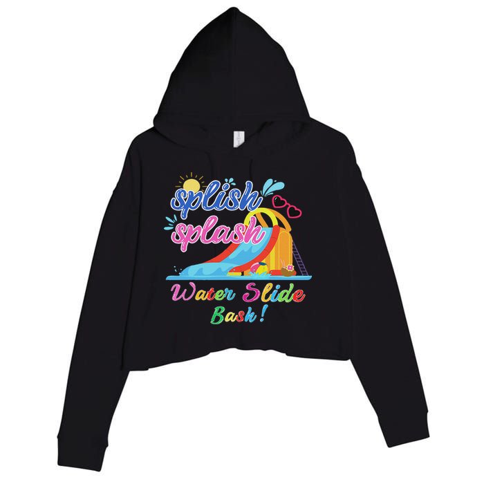 Splish Splash Bash Waterslide Summer Pool Birthday Party Crop Fleece Hoodie