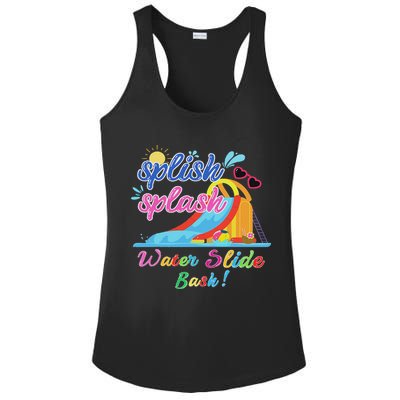 Splish Splash Bash Waterslide Summer Pool Birthday Party Ladies PosiCharge Competitor Racerback Tank
