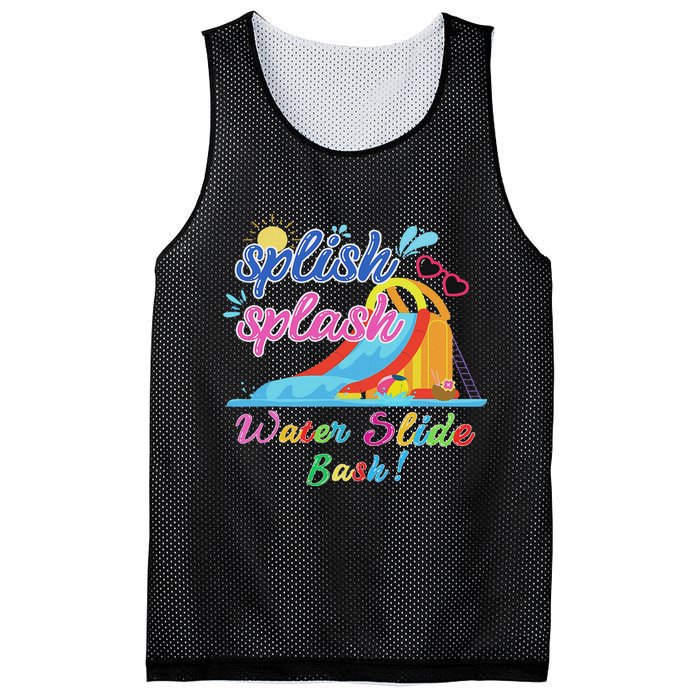 Splish Splash Bash Waterslide Summer Pool Birthday Party Mesh Reversible Basketball Jersey Tank