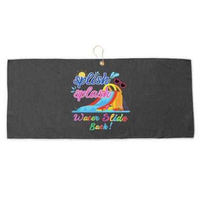 Splish Splash Bash Waterslide Summer Pool Birthday Party Large Microfiber Waffle Golf Towel