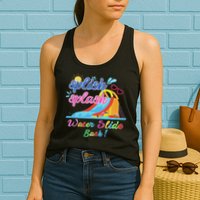 Splish Splash Bash Waterslide Summer Pool Birthday Party Womens Tank Top
