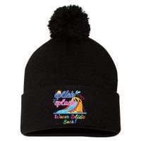 Splish Splash Bash Waterslide Summer Pool Birthday Party Pom Pom 12in Knit Beanie