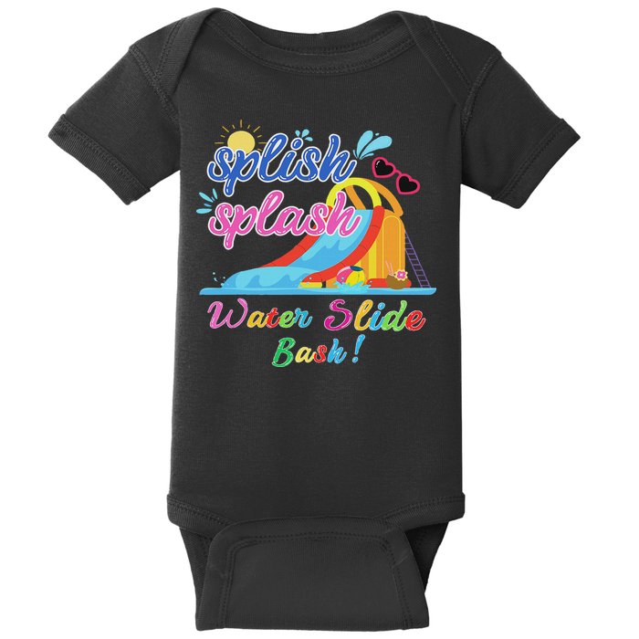 Splish Splash Bash Waterslide Summer Pool Birthday Party Baby Bodysuit