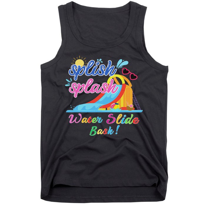 Splish Splash Bash Waterslide Summer Pool Birthday Party Tank Top