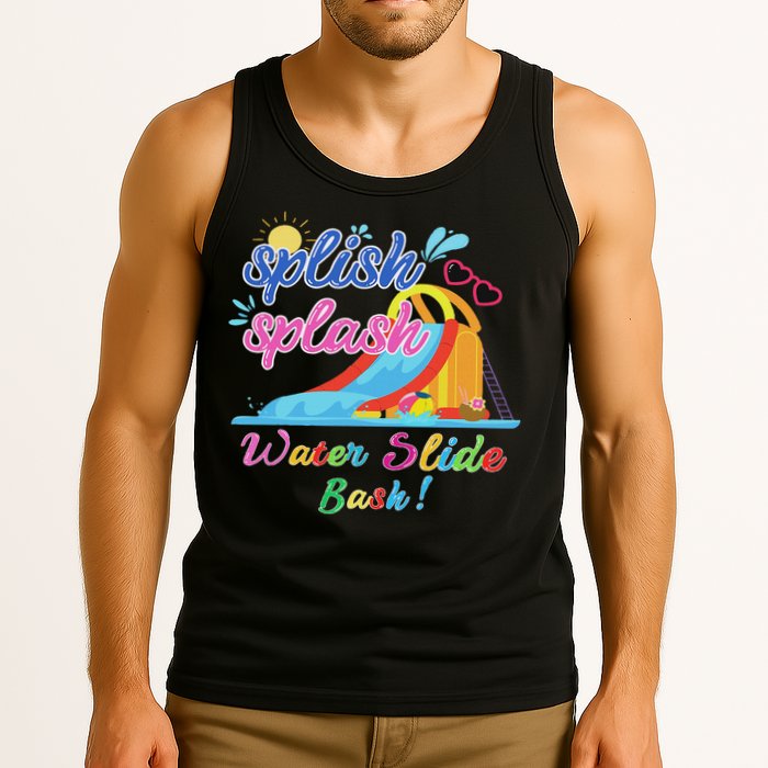 Splish Splash Bash Waterslide Summer Pool Birthday Party Tank Top