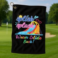 Splish Splash Bash Waterslide Summer Pool Birthday Party Golf Towel
