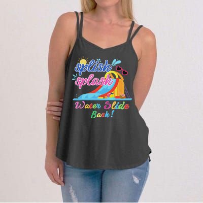 Splish Splash Bash Waterslide Summer Pool Birthday Party Women's Strappy Tank