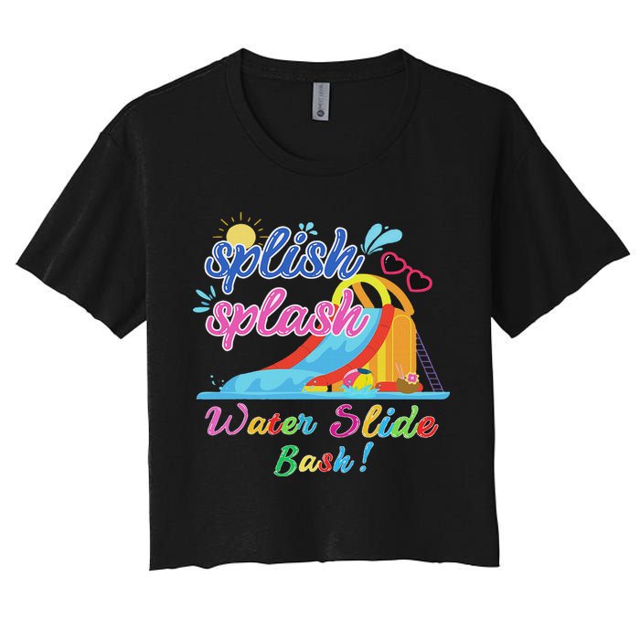Splish Splash Bash Waterslide Summer Pool Birthday Party Crop Top