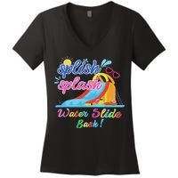 Splish Splash Bash Waterslide Summer Pool Birthday Party Women's V-Neck T-Shirt
