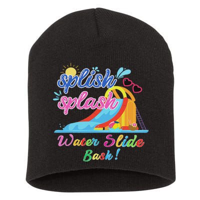 Splish Splash Bash Waterslide Summer Pool Birthday Party Short Acrylic Beanie