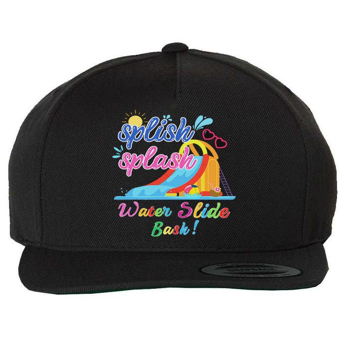 Splish Splash Bash Waterslide Summer Pool Birthday Party Wool Snapback Cap