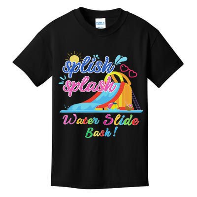 Splish Splash Bash Waterslide Summer Pool Birthday Party Kids T-Shirt