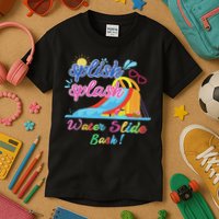 Splish Splash Bash Waterslide Summer Pool Birthday Party Kids T-Shirt