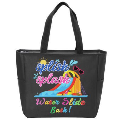 Splish Splash Bash Waterslide Summer Pool Birthday Party Zip Tote Bag