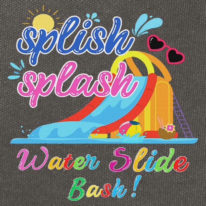 Splish Splash Bash Waterslide Summer Pool Birthday Party Cotton Canvas Backpack