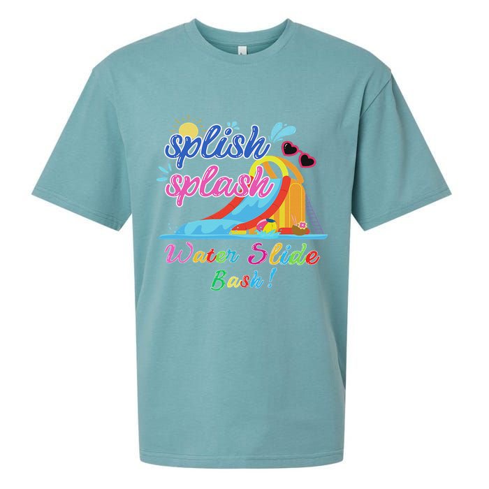 Splish Splash Bash Waterslide Summer Pool Birthday Party Sueded Cloud Jersey T-Shirt