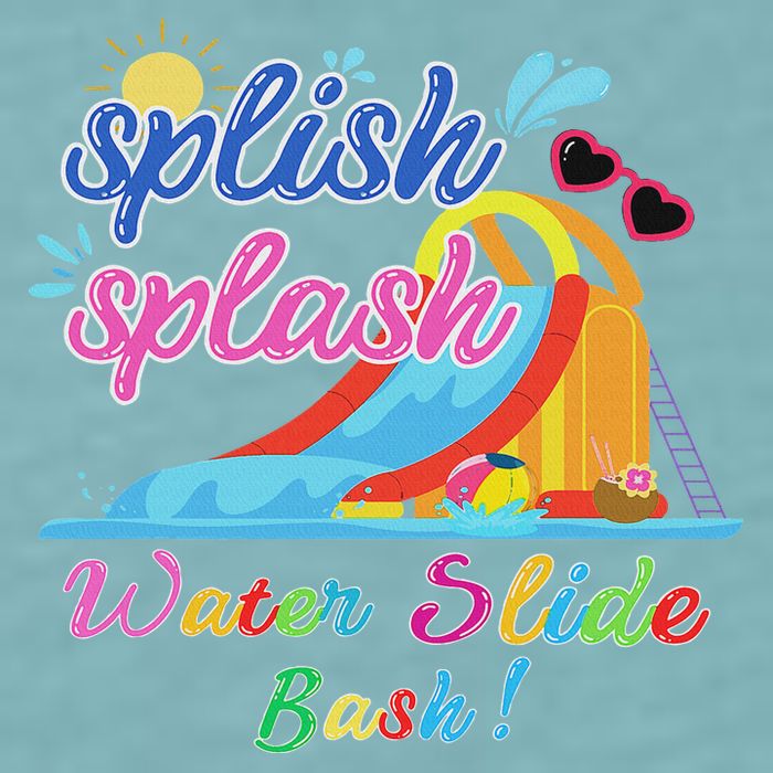 Splish Splash Bash Waterslide Summer Pool Birthday Party Sueded Cloud Jersey T-Shirt