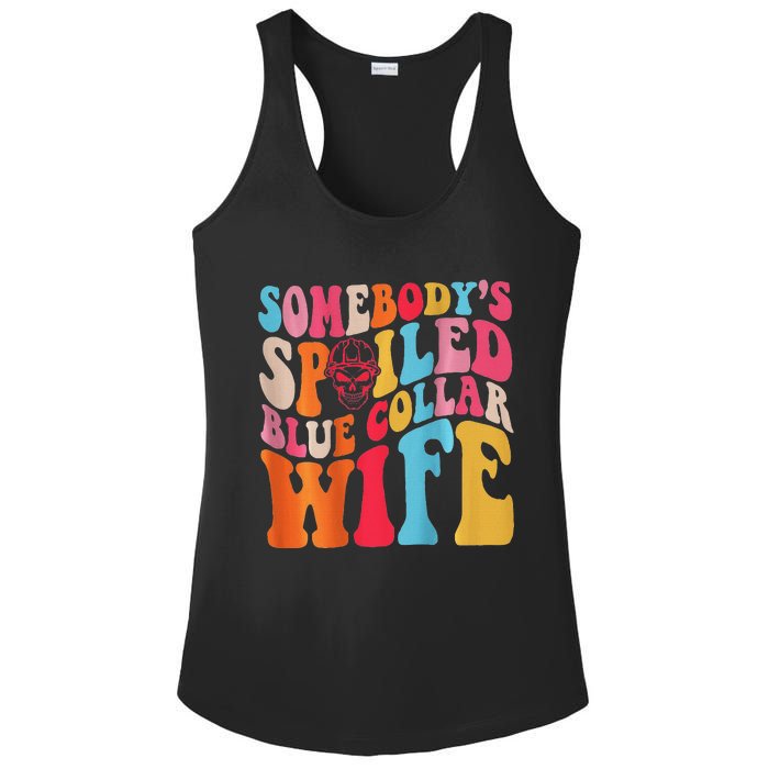 SomebodyS Spoiled Blue Collar Wife Both Sided Ladies PosiCharge Competitor Racerback Tank