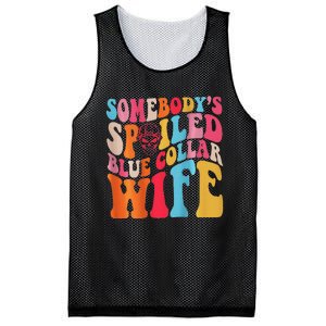 SomebodyS Spoiled Blue Collar Wife Both Sided Mesh Reversible Basketball Jersey Tank