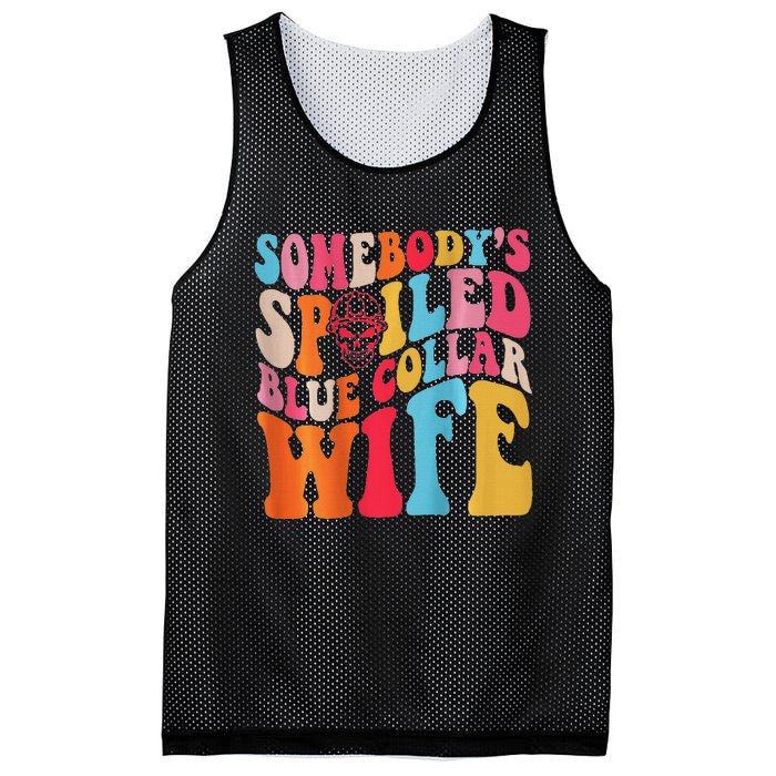 SomebodyS Spoiled Blue Collar Wife Both Sided Mesh Reversible Basketball Jersey Tank