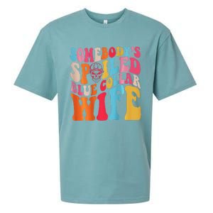 SomebodyS Spoiled Blue Collar Wife Both Sided Sueded Cloud Jersey T-Shirt