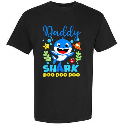 Shark Shirt Birthday  Dad  Daddy Birthday Kid Family Garment-Dyed Heavyweight T-Shirt