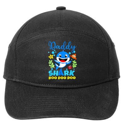 Shark Shirt Birthday  Dad  Daddy Birthday Kid Family 7-Panel Snapback Hat