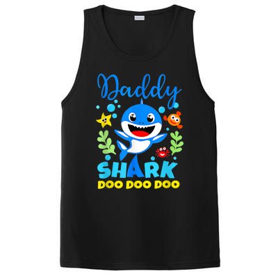 Shark Shirt Birthday  Dad  Daddy Birthday Kid Family PosiCharge Competitor Tank