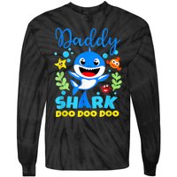 Shark Shirt Birthday  Dad  Daddy Birthday Kid Family Tie-Dye Long Sleeve Shirt