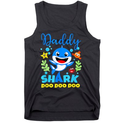 Shark Shirt Birthday  Dad  Daddy Birthday Kid Family Tank Top